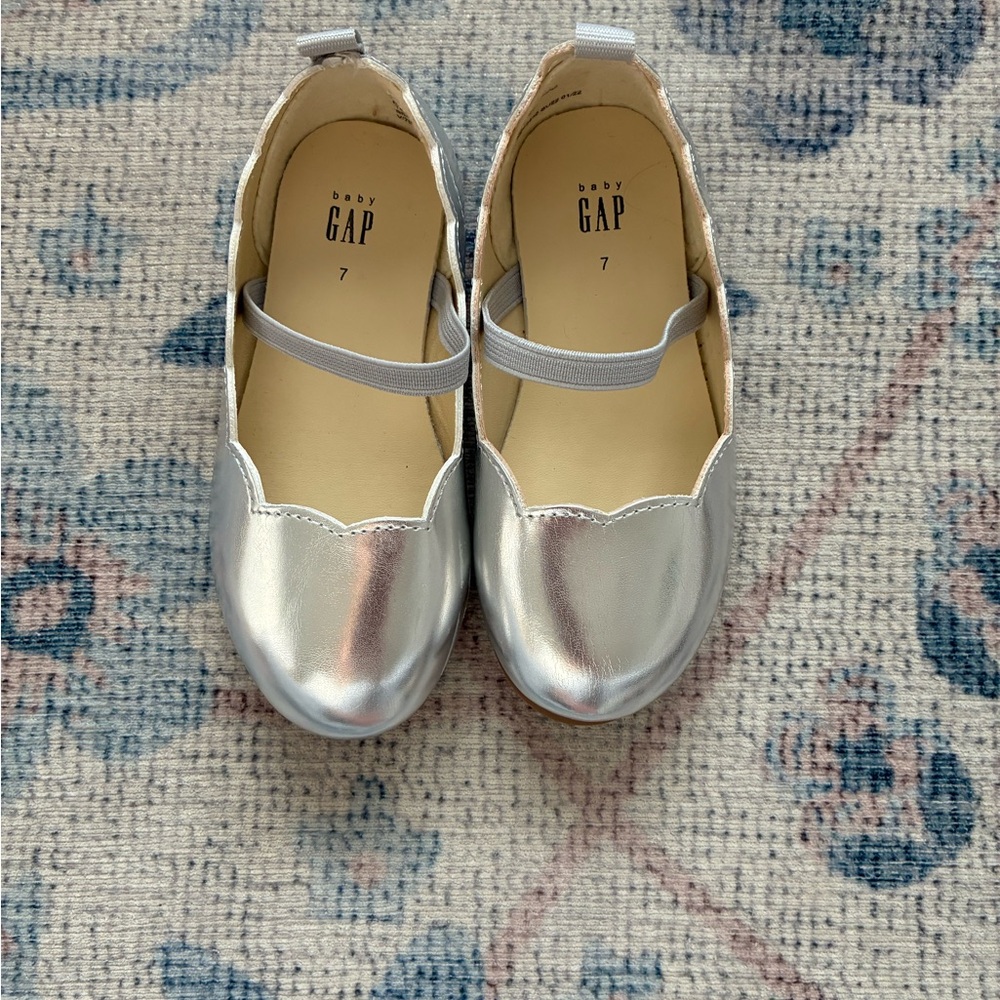 GAP Kids Metallic Silver Dress Shoes